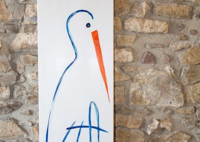 Photo peinture cigogne